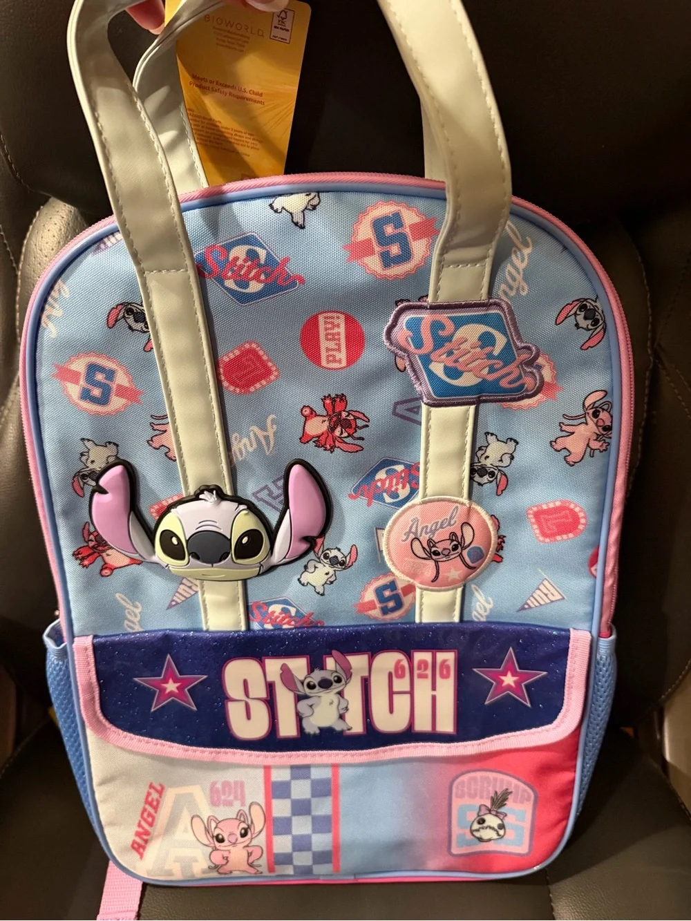 Disney Stitch Kids Backpack - Light Blue & Pink